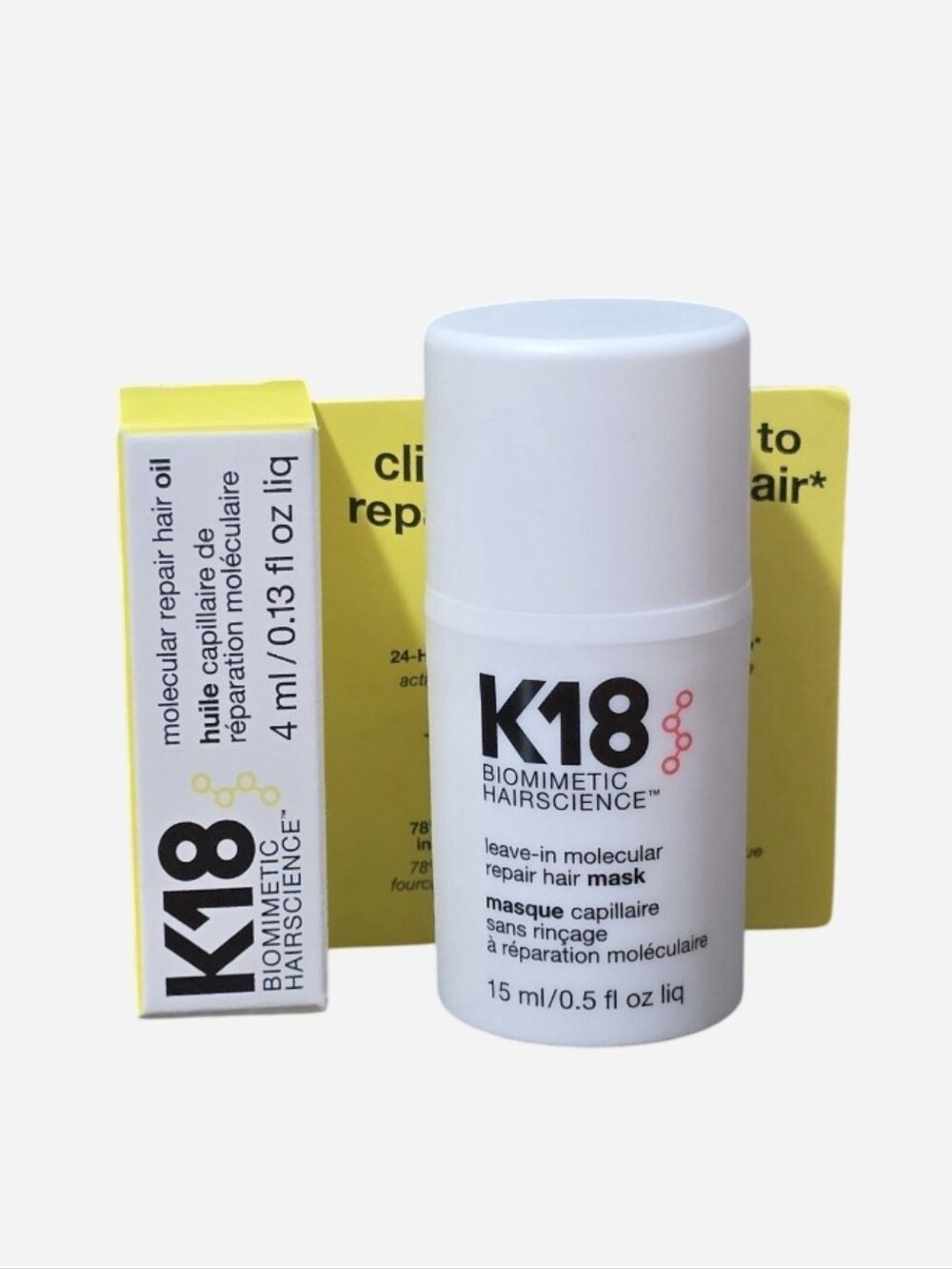 K18 Leave-In Molecular Repair Hair Mask + Hair Oil duo